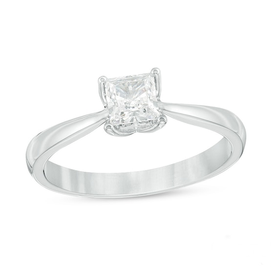 Love's Destiny by Zales 1 CT. T.w. Certified Princess-Cut Diamond Engagement Ring in 14K White Gold (I/I1)