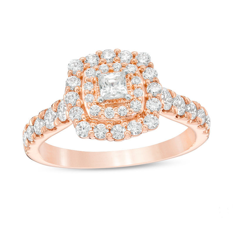 Love's Destiny by Zales 1-1/4 CT. T.W. Certified Princess-Cut Diamond Frame Engagement Ring in 14K Two-Tone Gold (I/I1)