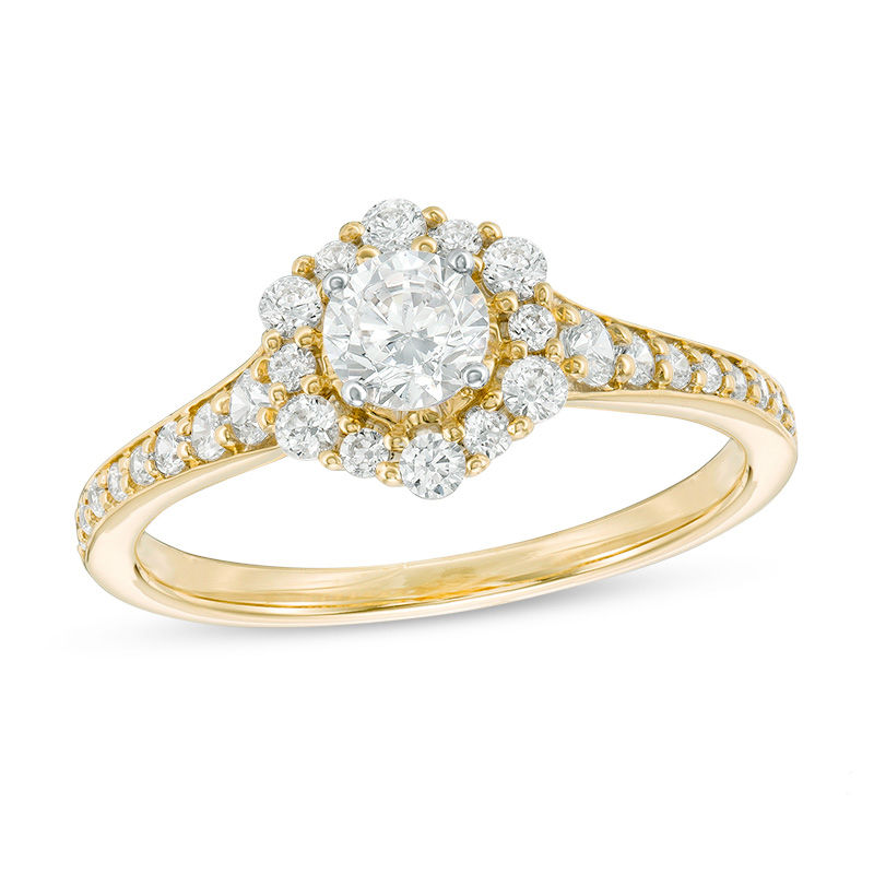 Main Image 1 of Love's Destiny by Zales 3/4 CT. T.W. Certified Diamond Hexagon Frame Engagement Ring in 14K Gold (I/I1)