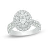 Thumbnail Image 0 of Love's Destiny by Zales 1-1/2 CT. T.W. Certified Oval Diamond Double Frame Engagement Ring in 14K Two-Tone Gold (I/SI2)