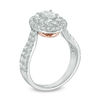 Thumbnail Image 1 of Love's Destiny by Zales 1-1/2 CT. T.W. Certified Oval Diamond Double Frame Engagement Ring in 14K Two-Tone Gold (I/SI2)