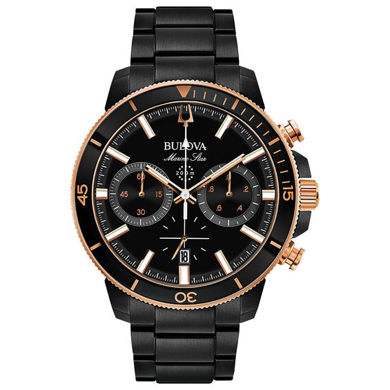 bulova mens watch black