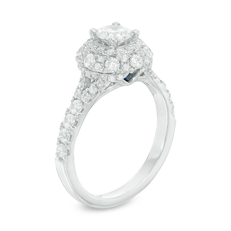 Main Image 2 of Vera Wang Love Collection 1-1/2 CT. T.W. Diamond Double Frame Engagement Ring in 14K White Gold