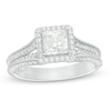 Thumbnail Image 1 of Vera Wang Love Collection 1-1/2 CT. T.W. Princess-Cut Diamond Frame Engagement Ring in 14K White Gold