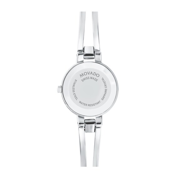 Ladies' Movado AmorosaÂ® 1/15 CT. T.w. Diamond Bangle Watch with Black Dial (Model: 0607154)