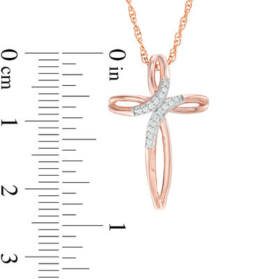 T.W. Diamond Loop Cross Pendant 