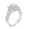 Thumbnail Image 2 of Vera Wang Love Collection 1 CT. T.W. Princess-Cut Diamond Frame Vintage-Style Engagement Ring in 14K White Gold