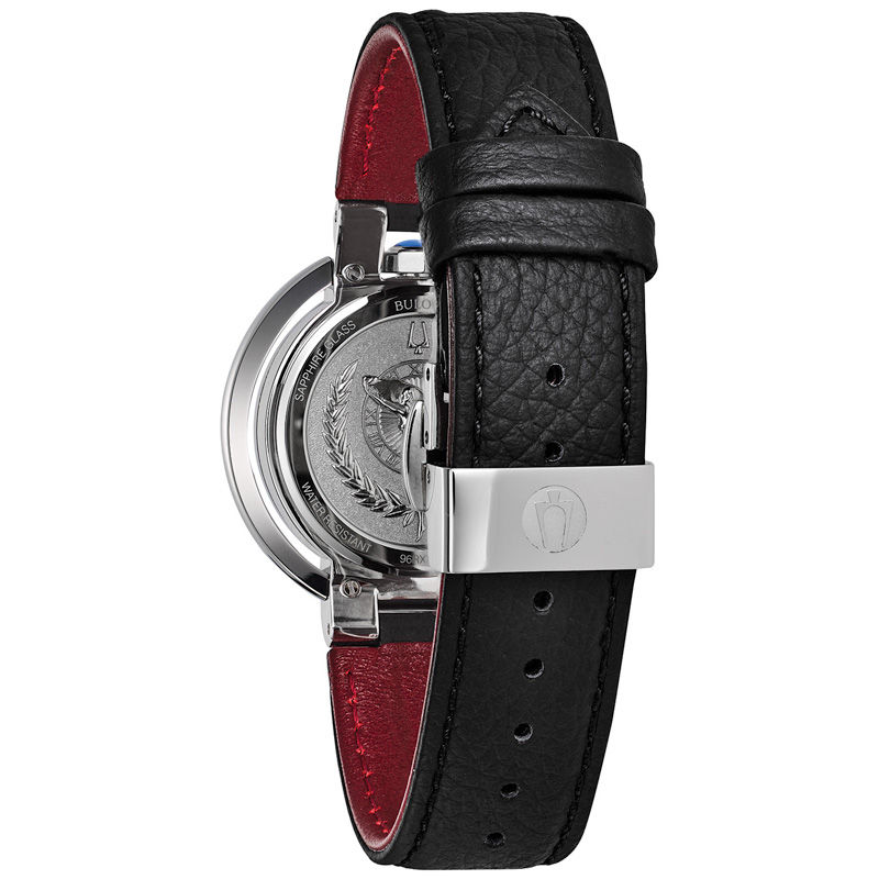 Ladies’ Bulova Rubaiyat Diamond Accent Strap Watch with Black Dial (Model: 96R217)