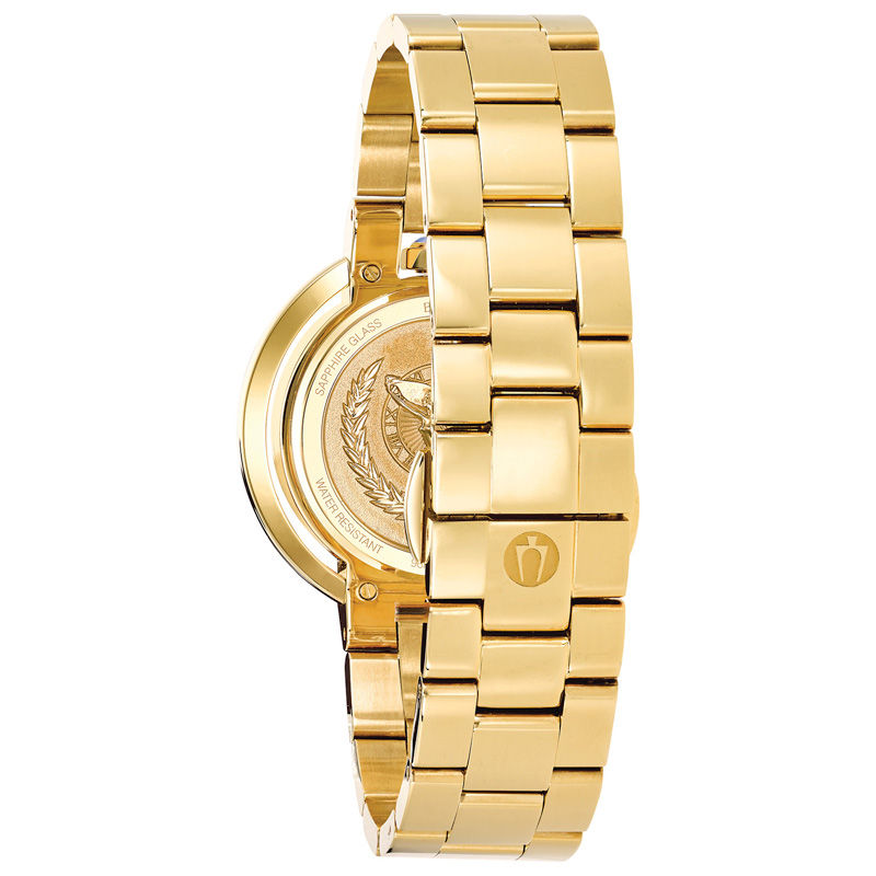 Main Image 3 of Ladies’ Bulova Rubaiyat Diamond Accent Gold-Tone Watch with Silver-White Dial (Model: 97P125)