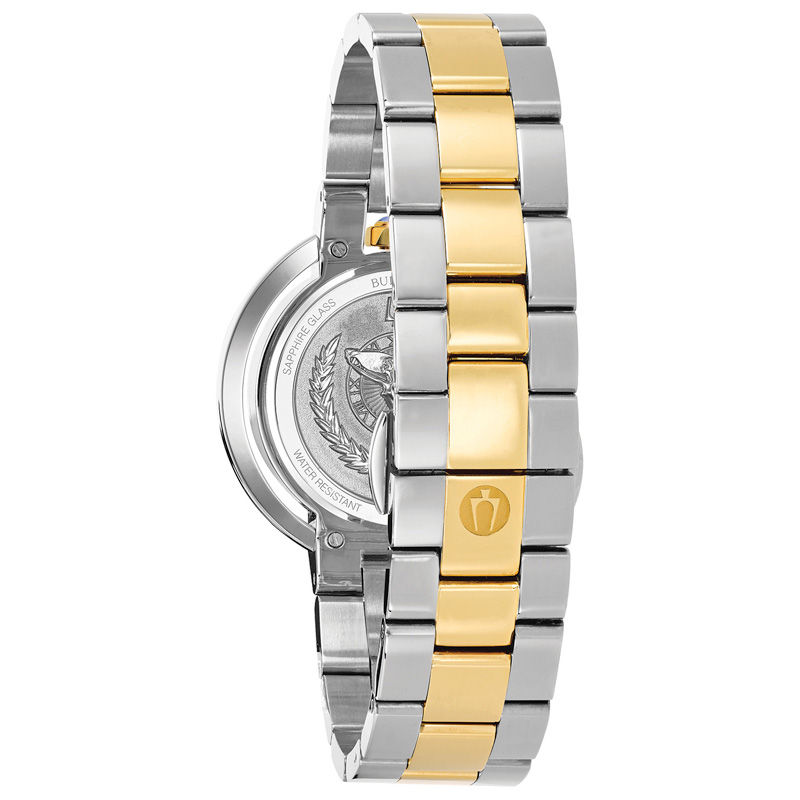 Main Image 3 of Ladies’ Bulova Rubaiyat 1/5 CT. T.W. Diamond Two-Tone Watch with Silver-White Dial (Model: 98R246)