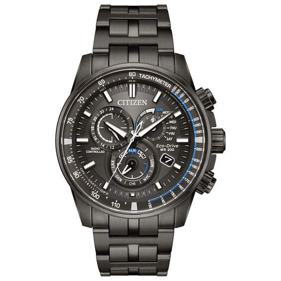 Men's Citizen Eco-DriveÂ® Perpetual Chrono A-T Grey IP Watch (Model: At4127-52H)