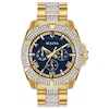 Thumbnail Image 1 of Men's Bulova Octava Crystal Accent Gold-Tone Watch with Blue Dial (Model: 98C128)