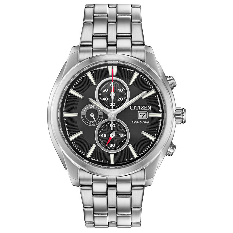 Men's Exclusive Citizen Eco-Drive® Chronograph Watch with Black Dial (Model: CA0670-51E)