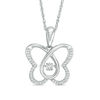 Thumbnail Image 0 of 0.12 CT. T.W. Diamond Butterfly Pendant in Sterling Silver