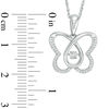 Thumbnail Image 1 of 0.12 CT. T.W. Diamond Butterfly Pendant in Sterling Silver