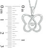 Thumbnail Image 2 of 0.12 CT. T.W. Diamond Butterfly Pendant in Sterling Silver