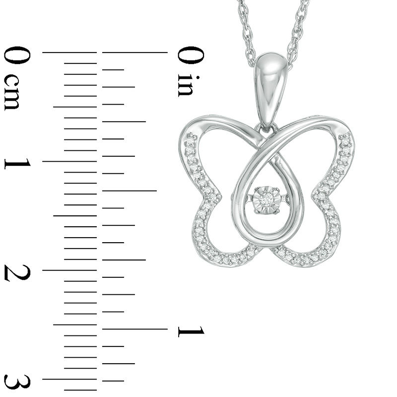 0.12 CT. T.W. Diamond Butterfly Pendant in Sterling Silver