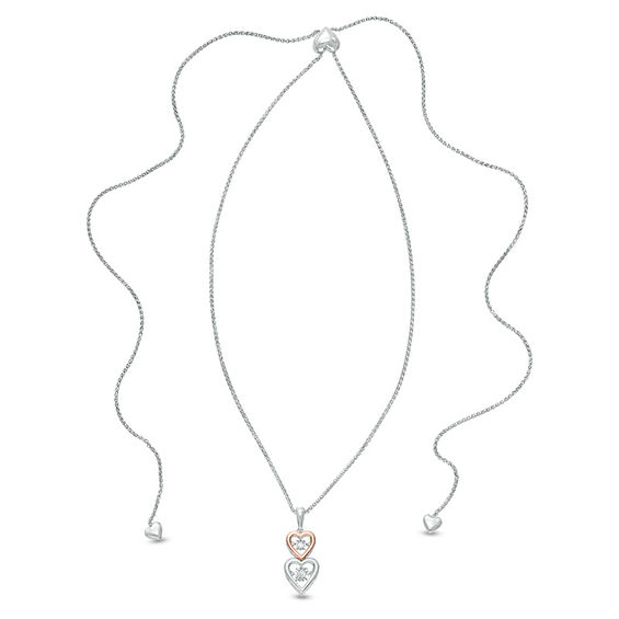 Zales Sterling Silver Diamond Heart Necklace Zales Sterling Silver Diamond Heart Necklace