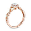 Thumbnail Image 1 of Love's Destiny by Zales 7/8 CT. T.W. Certified Oval Diamond Frame Twist Engagement Ring in 14K Rose Gold (I/SI2)