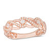 Thumbnail Image 1 of 1/4 CT. T.W. Diamond Wave Anniversary Band in 14K Rose Gold