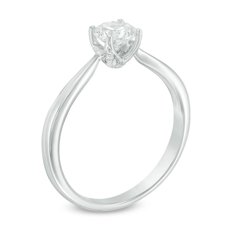 Main Image 2 of Love's Destiny by Zales 1/2 CT. T.W. Certified Diamond Solitaire Engagement Ring in 14K White Gold (I/I1)