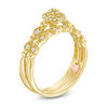 Thumbnail Image 2 of 1/6 CT. T.W. Composite Diamond Frame Vintage-Style Interlocking Bridal Set in 10K Gold