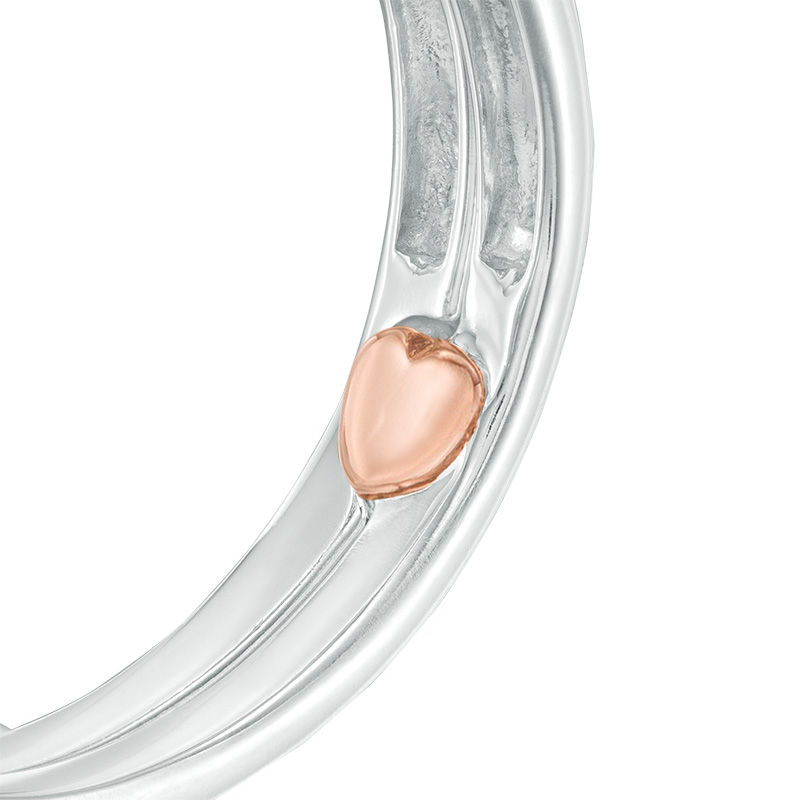 Main Image 4 of 1/5 CT. T.W. Composite Diamond Cushion Frame Interlocking Bridal Set in 10K Two-Tone Gold