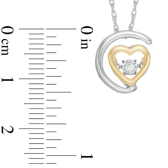 Unstoppable Love™ Diamond Accent Solitaire Half Moon Heart Pendant in Sterling Silver and 10K Gold Unstoppable Love™ Diamond Accent Solitaire Half Moon Heart Pendant in Sterling Silver and 10K Gold