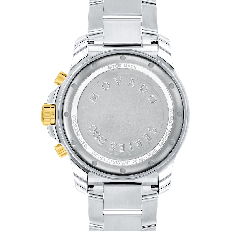 Main Image 3 of Men's Movado Series 800® Chronograph Two-Tone PVD Watch with Black Dial (Model: 2600146)