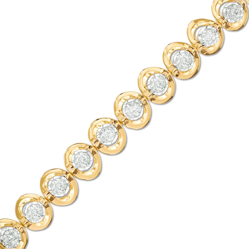 Main Image 1 of 2 CT. T.W. Diamond Bracelet in 10K Gold - 7.25"