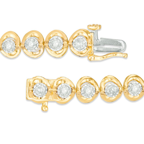 2 CT. T.w. Diamond Bracelet in 10K Gold - 7.25"