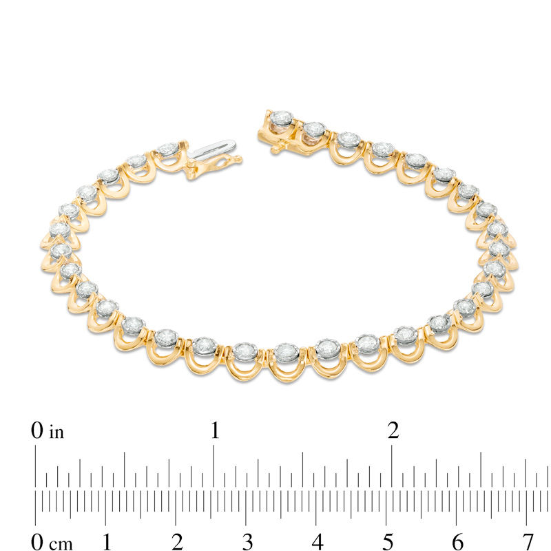 Main Image 3 of 2 CT. T.W. Diamond Bracelet in 10K Gold - 7.25"