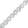Thumbnail Image 1 of 1/20 CT. T.W. Diamond Infinity Link Bracelet in Sterling Silver - 7.25"