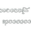 Thumbnail Image 2 of 1/20 CT. T.W. Diamond Infinity Link Bracelet in Sterling Silver - 7.25"