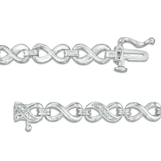 1/20 CT. T.w. Diamond Infinity Link Bracelet in Sterling Silver - 7.25"