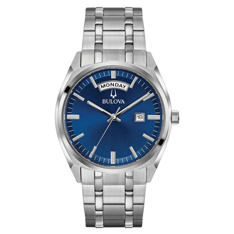 Men's Bulova Classic Watch with Blue Dial (Model: 96C125)