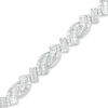 Thumbnail Image 0 of 2 CT. T.W. Baguette and Round Diamond Bypass Bracelet in Sterling Silver