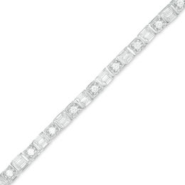 Tennis Bracelets Zales T W Baguette And Round Diamond Tennis Bracelet In 14k White Gold