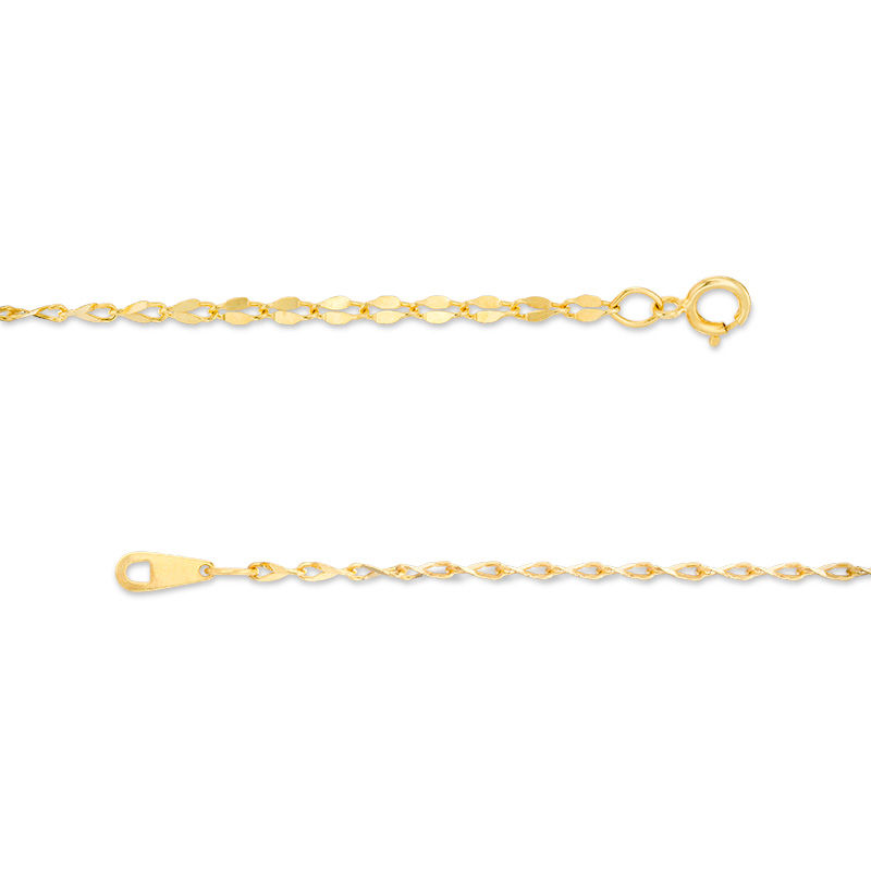 Main Image 1 of Diamond-Cut Mirror Link Anklet in 10K gold - 10"