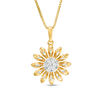 Thumbnail Image 0 of 1/6 CT. T.W. Diamond Daisy Pendant in Sterling Silver with 18K Gold Plate