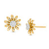 Thumbnail Image 1 of 1/6 CT. T.W. Diamond Daisy Stud Earrings in Sterling Silver with 18K Gold Plate