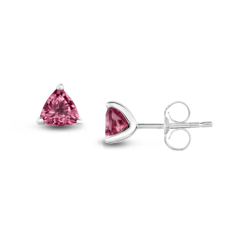 5 0mm Trillion Cut Tourmaline Solitaire Stud Earrings In 14k White 5 0mm Trillion Cut Tourmaline Solitaire Stud Earrings In 14k White Gold