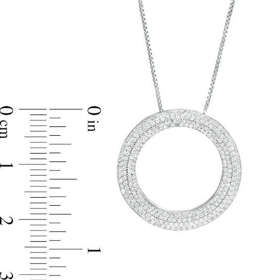 3/4 CT. T.w. Diamond Open Circle Pendant in 10K White Gold