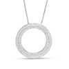 Thumbnail Image 0 of 3/4 CT. T.W. Diamond Open Circle Pendant in 10K White Gold