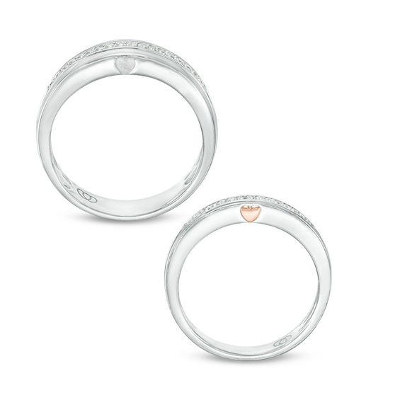 1/5 CT. T.w. Diamond Duo Wedding Band Set in 10K White Gold