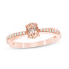 Thumbnail Image 0 of Oval Morganite and 1/15 CT. T.W. Diamond Ring in 10K Rose Gold