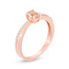 Thumbnail Image 1 of Oval Morganite and 1/15 CT. T.W. Diamond Ring in 10K Rose Gold