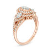 Thumbnail Image 1 of 3/4 CT. T.W. Diamond Past Present Future® Marquise Frame Vintage-Style Engagement Ring in 14K Rose Gold