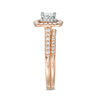 Thumbnail Image 3 of 5/8 CT. T.W. Quad Princess-Cut Diamond Double Frame Bridal Set in 14K Rose Gold