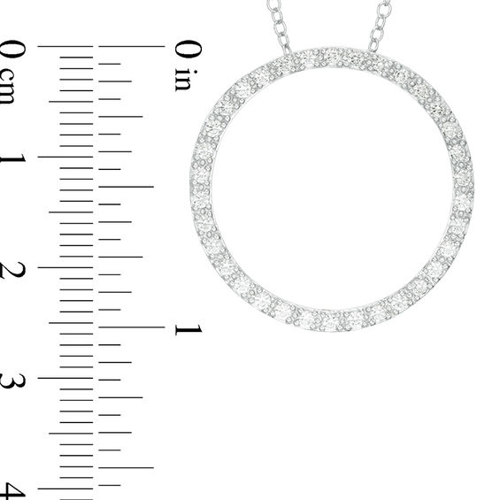 1/2 CT. T.w. Diamond Open Circle Pendant in 14K White Gold